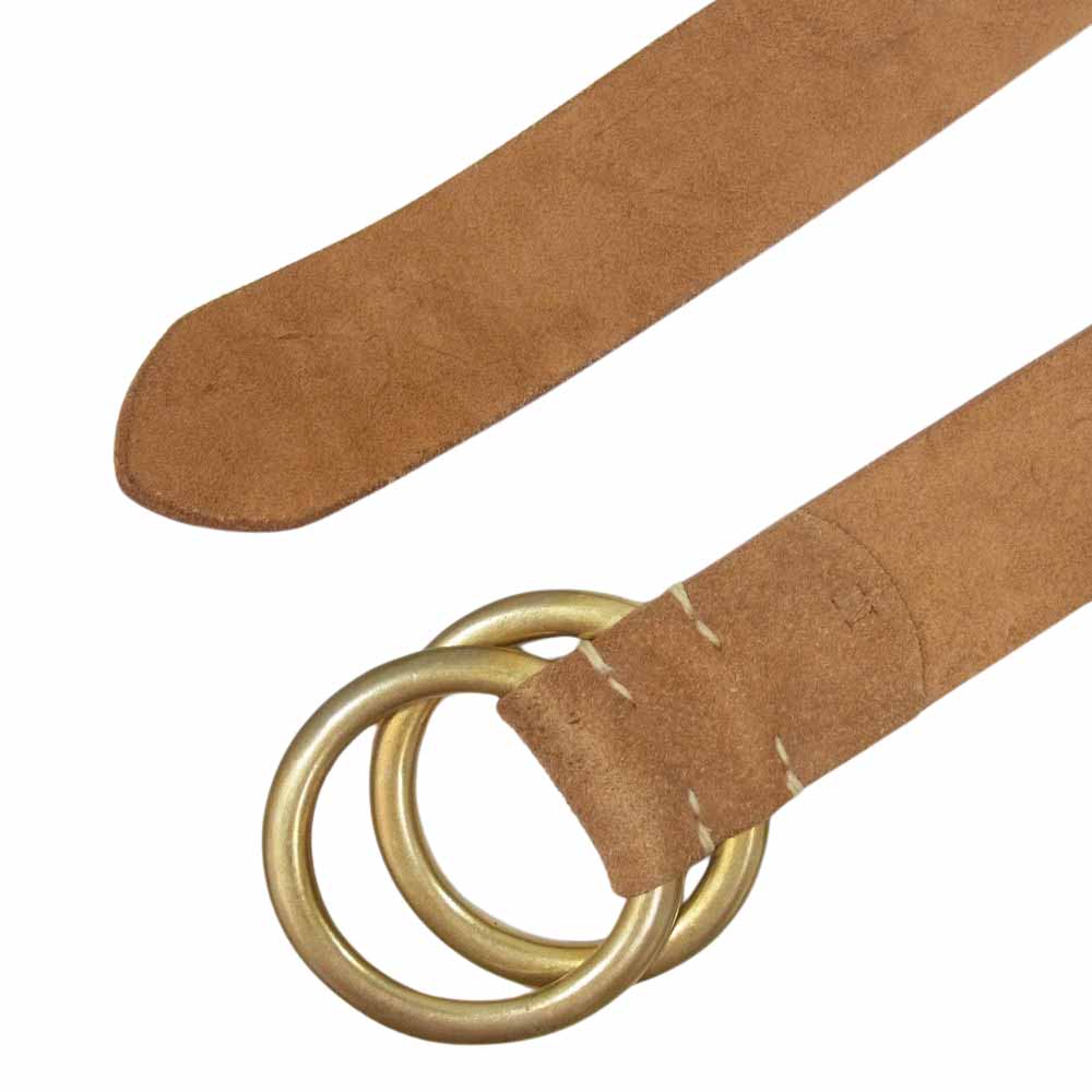 WAREHOUSE ウエアハウス SUEDE W RING BELT スエード ダブルリング ベルト ブラウン系 M【中古】