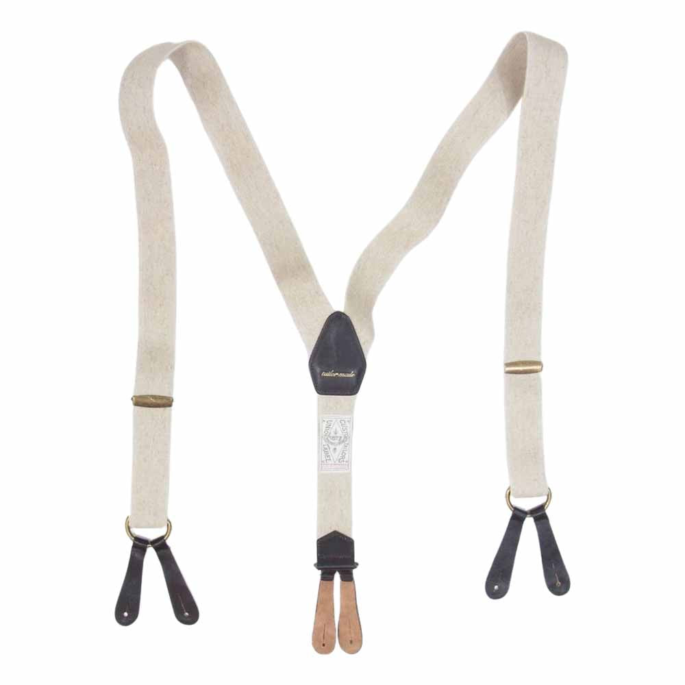 The REAL McCOY'S ザリアルマッコイズ DOUBLE DIAMOND LINEN SUSPENDER リネン サスペンダー オフホワイト系【中古】