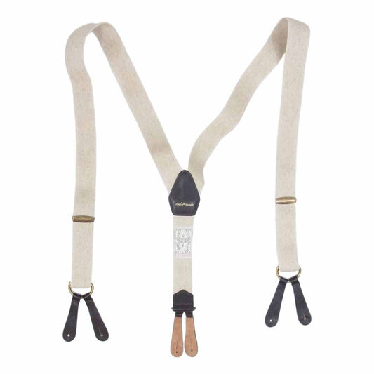 The REAL McCOY'S ザリアルマッコイズ DOUBLE DIAMOND LINEN SUSPENDER リネン サスペンダー オフホワイト系【中古】