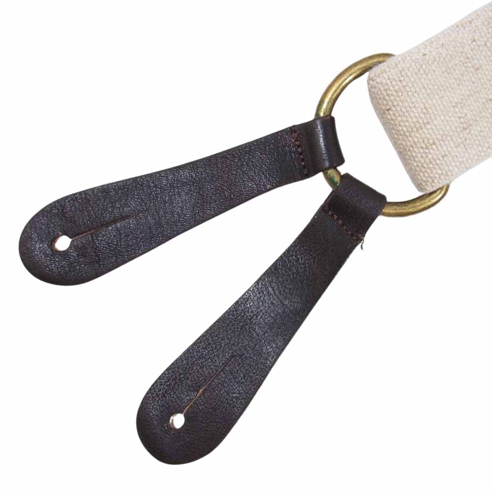 The REAL McCOY'S ザリアルマッコイズ DOUBLE DIAMOND LINEN SUSPENDER リネン サスペンダー オフホワイト系【中古】