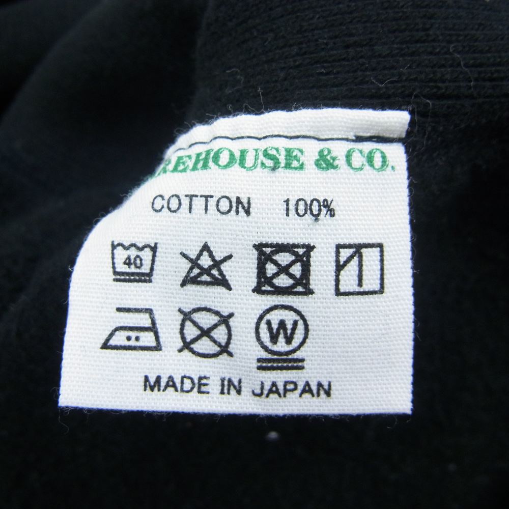 WAREHOUSE ウエアハウス 22AW Lot 483 無地 リバースウィーブ スウェット ブラック系 L【中古】