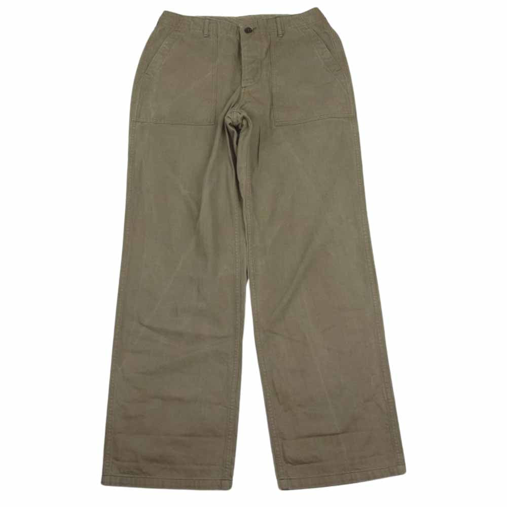 WAREHOUSE ウエアハウス Lot 1086 MILITARY PANTS ヘリンボーン ミリタリー ベイカー パンツ カーキ系 33【中古】