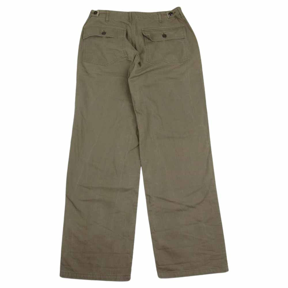 WAREHOUSE ウエアハウス Lot 1086 MILITARY PANTS ヘリンボーン ミリタリー ベイカー パンツ カーキ系 33【中古】