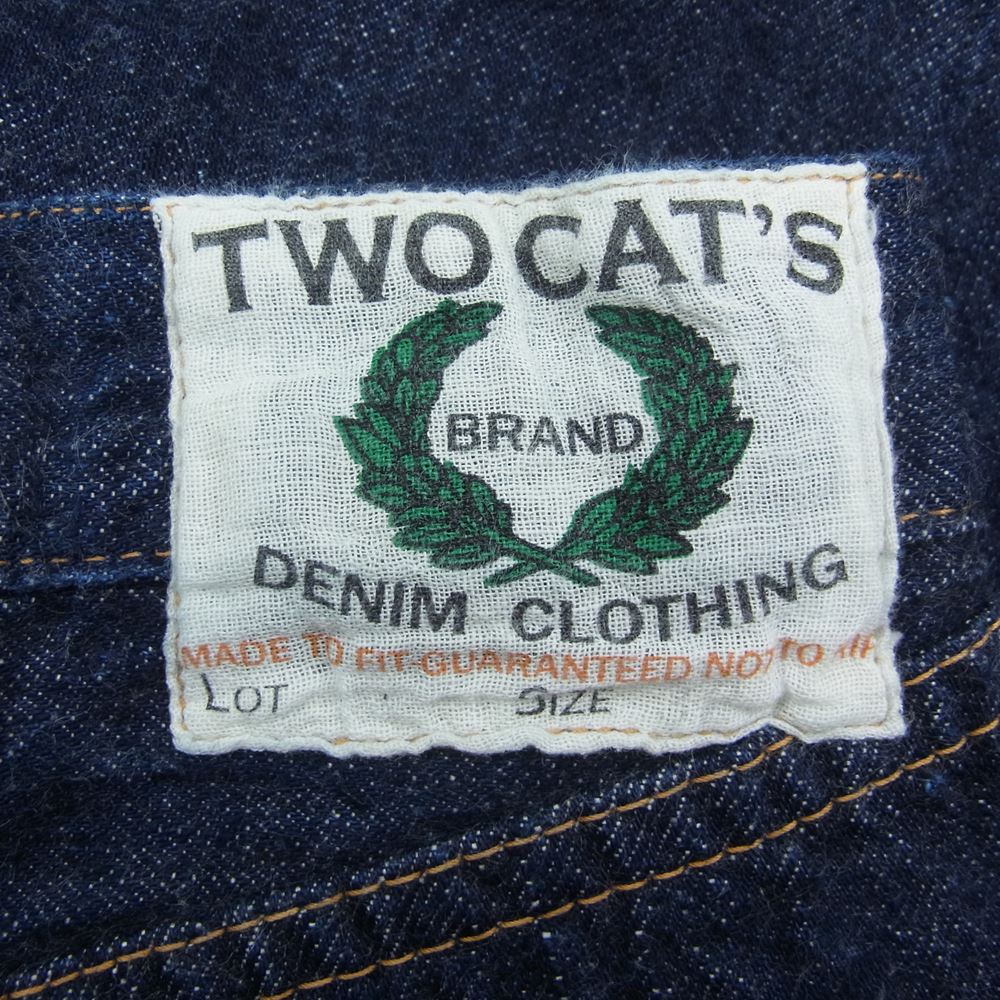 ティーシービー ジーンズ Two Cat's Waist Overall Natural Indigo トゥーキャット ウエスト オーバーオール ナチュラル インディゴ ジーンズ デニム パンツ インディゴブルー系 32【中古】