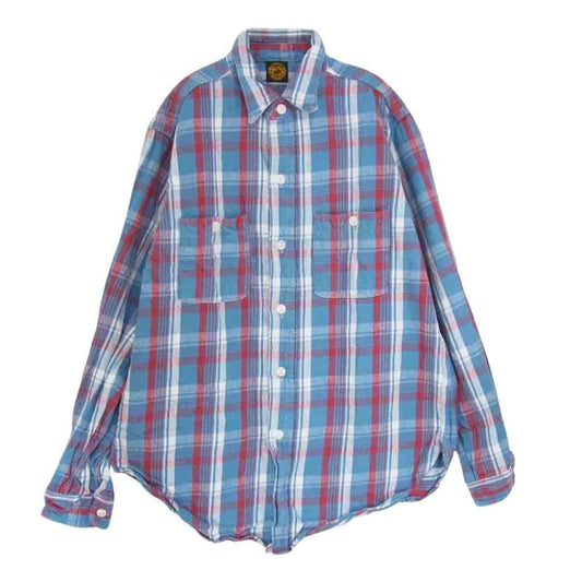 WAREHOUSE ウエアハウス Lot JG-06 × John Gluckow ジョングラッコ― 1940s Storm Shirt NON WASH ノンウォッシュ チェック シャツ ライトブルー系 マルチカラー系 40【中古】