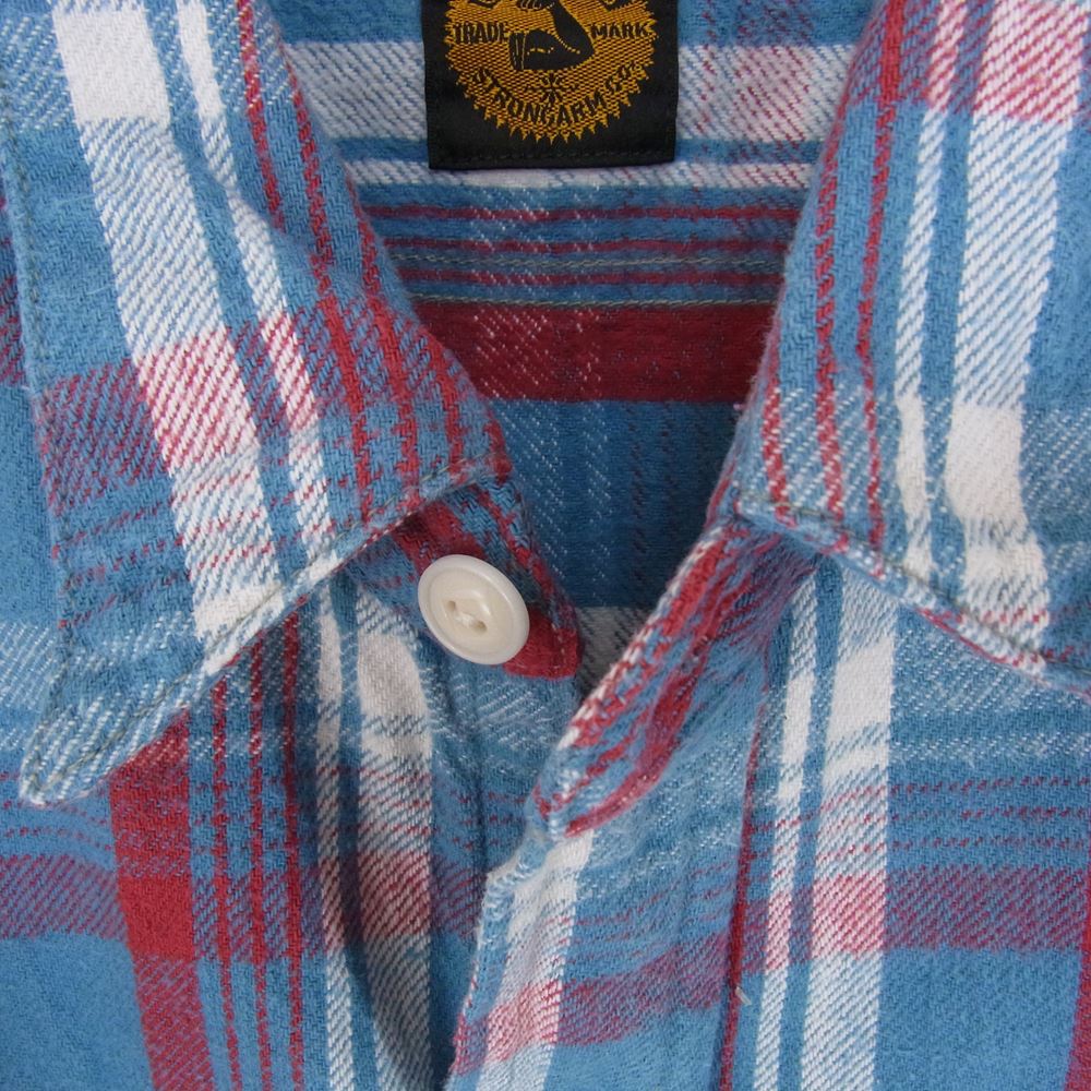 WAREHOUSE ウエアハウス Lot JG-06 × John Gluckow ジョングラッコ― 1940s Storm Shirt NON WASH ノンウォッシュ チェック シャツ ライトブルー系 マルチカラー系 40【中古】