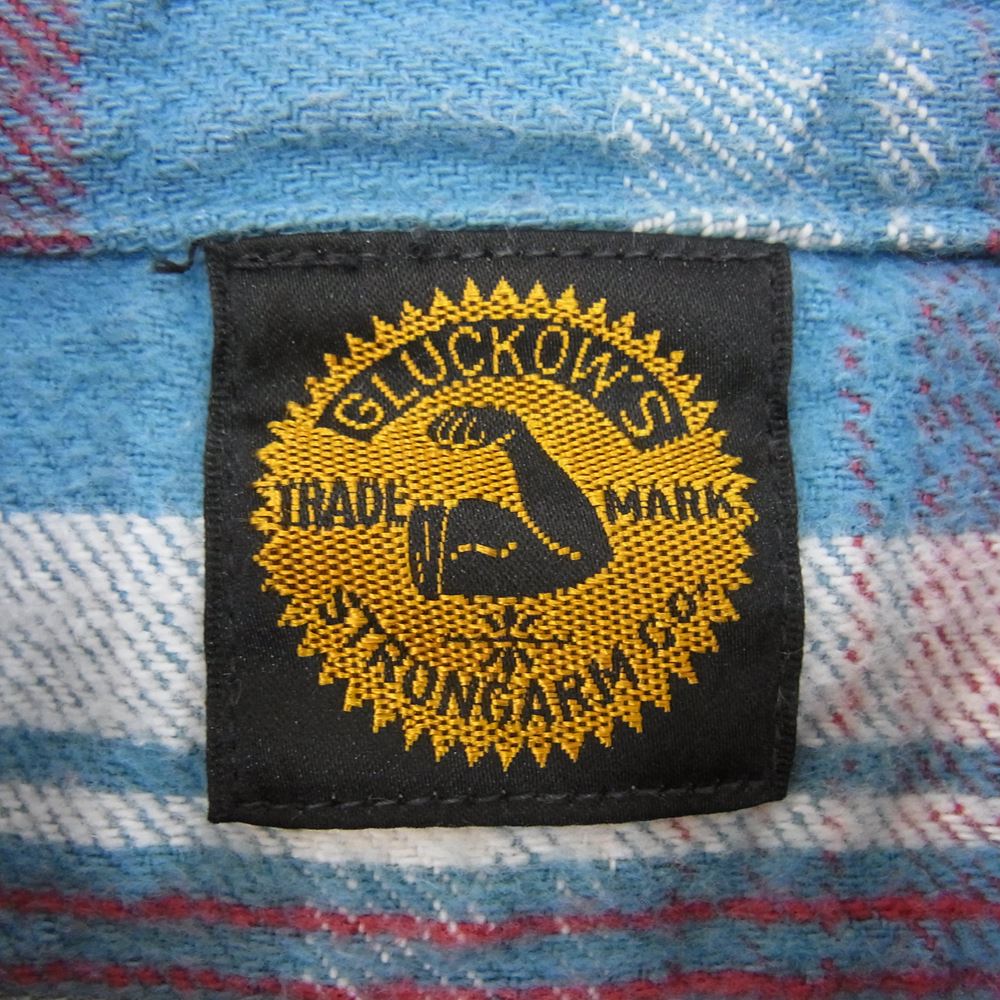 WAREHOUSE ウエアハウス Lot JG-06 × John Gluckow ジョングラッコ― 1940s Storm Shirt NON WASH ノンウォッシュ チェック シャツ ライトブルー系 マルチカラー系 40【中古】