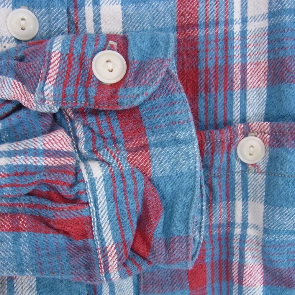 WAREHOUSE ウエアハウス Lot JG-06 × John Gluckow ジョングラッコ― 1940s Storm Shirt NON WASH ノンウォッシュ チェック シャツ ライトブルー系 マルチカラー系 40【中古】