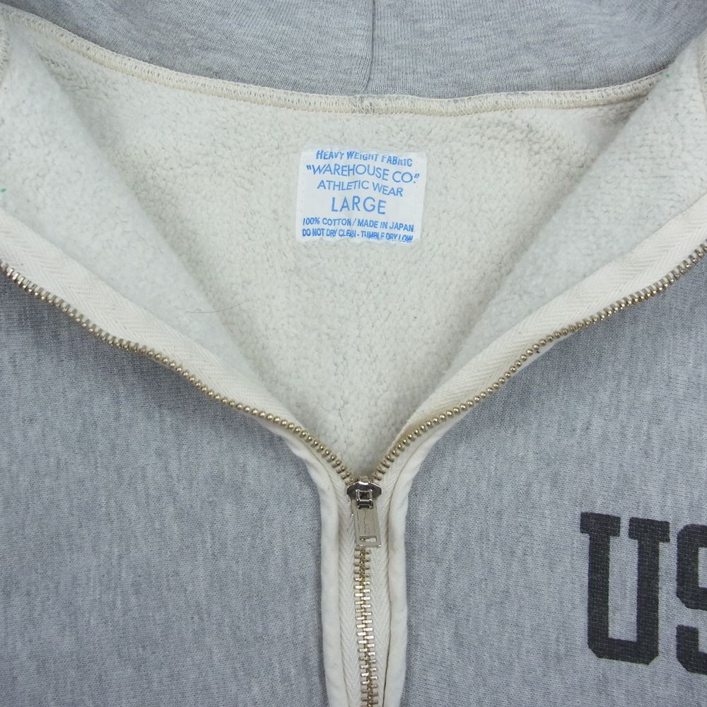 WAREHOUSE ウエアハウス 21AW Lot 486 USAFA リバースウィーブ ハーフジップ スウェットパーカー グレー系 表記サイズ無【中古】