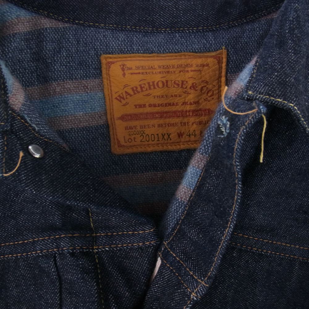 WAREHOUSE ウエアハウス Lot 2001XX(2000XX) 1947MODEL 1ST TYPE WITH BLANKET ファースト タイプ ブランケット デニム ジャケット インディゴブルー系 44【中古】