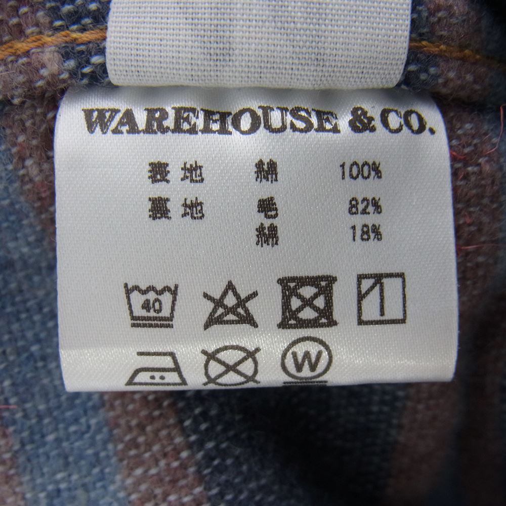 WAREHOUSE ウエアハウス Lot 2001XX(2000XX) 1947MODEL 1ST TYPE WITH BLANKET ファースト タイプ ブランケット デニム ジャケット インディゴブルー系 44【中古】