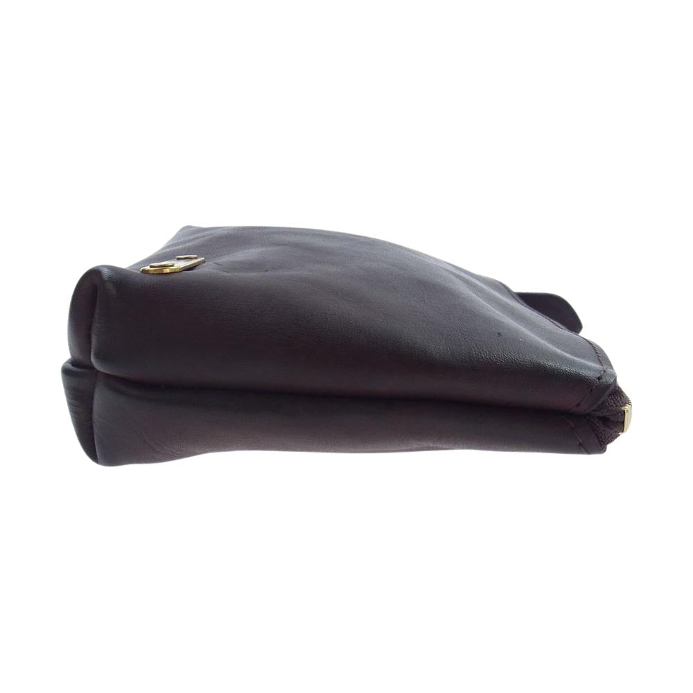 ヴァスコ レザー ポーチ ブラウン系 ダークブラウン系【中古】