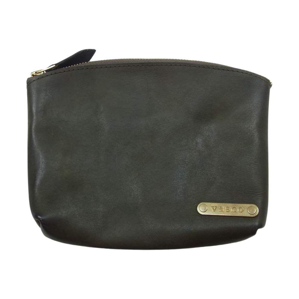 ヴァスコ レザー ポーチ オリーブ系【中古】