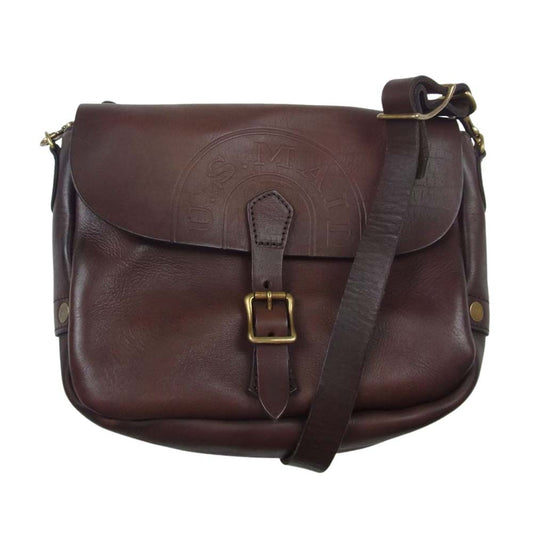 ヴァスコ LEATHER POSTMAN SHOULDER BAG SMALL U.S.MAIL. 刻印あり ポストマン レザー ショルダー バッグ ブラウン系【中古】