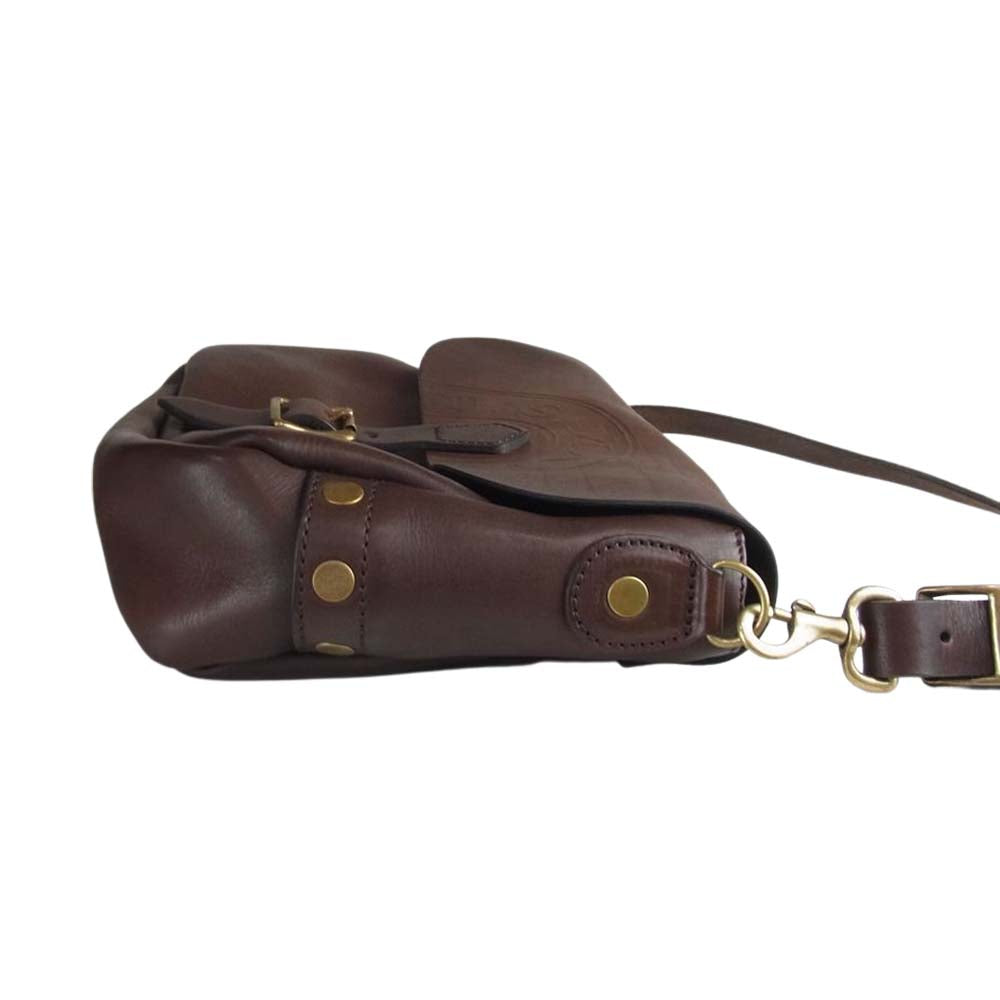 ヴァスコ LEATHER POSTMAN SHOULDER BAG SMALL U.S.MAIL. 刻印あり ポストマン レザー ショルダー バッグ ブラウン系【中古】