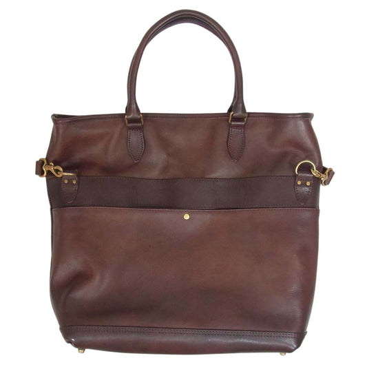 ヴァスコ VS244-LS LEATHER NELSON 2WAY BAG レザー ネルソン ショルダー トート バッグ ブラウン系【美品】【中古】