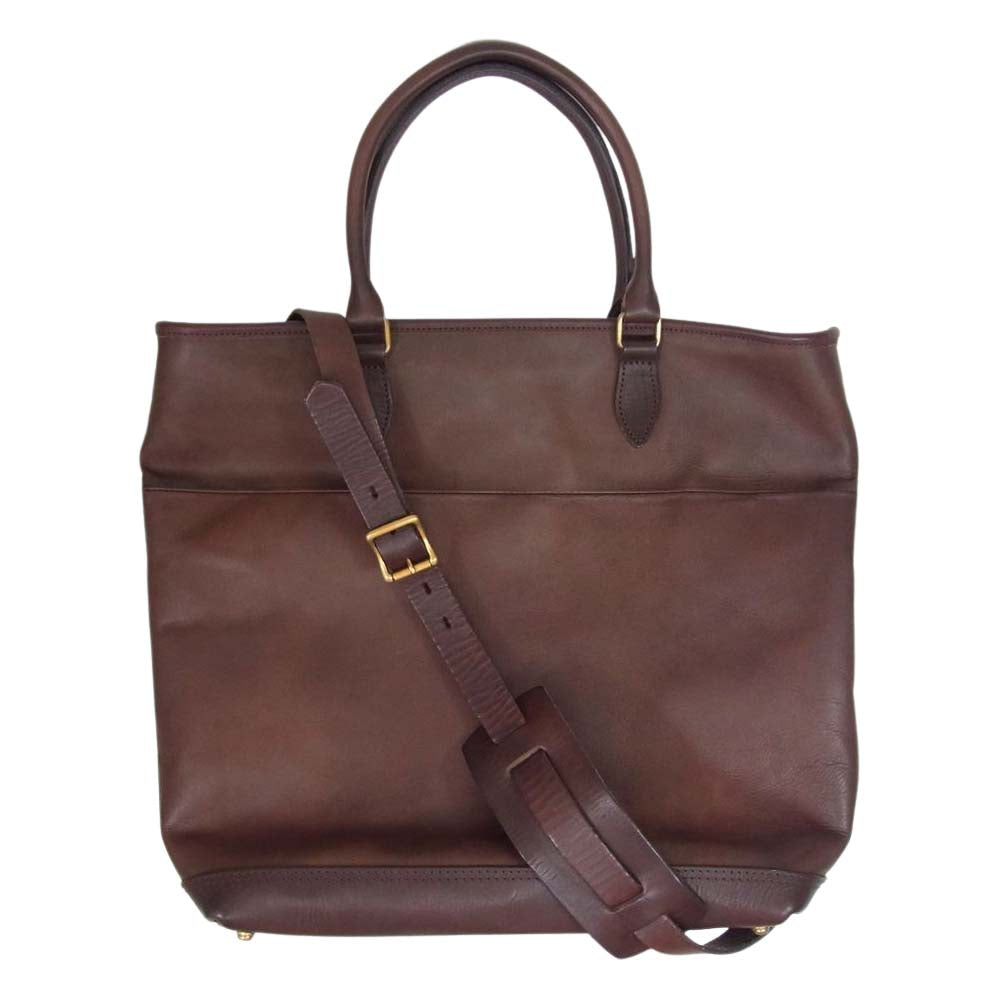 ヴァスコ VS244-LS LEATHER NELSON 2WAY BAG レザー ネルソン ショルダー トート バッグ ブラウン系【美品】【中古】