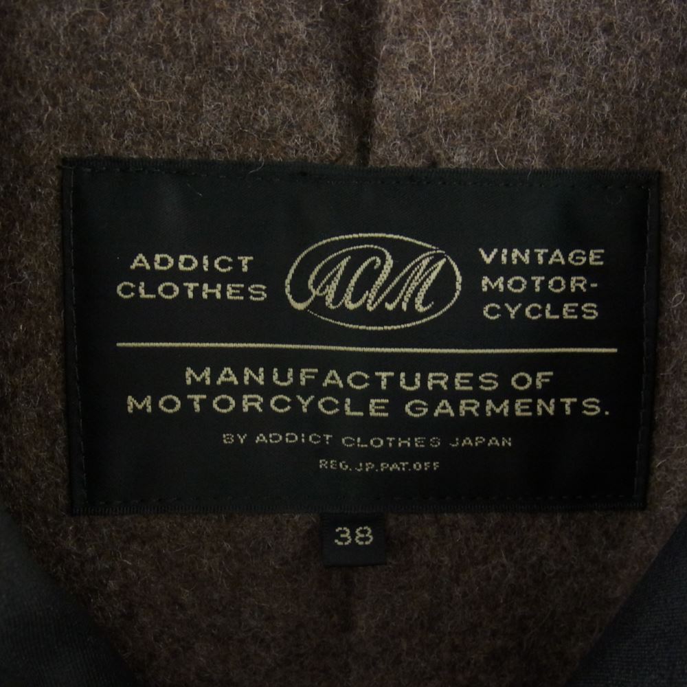 ADDICT CLOTHES アディクトクローズ ACV-WX05 WAXED COTTON SINGLE DISPATCH COAT ワックス オイルド コットン シングル コート ブラック系 38【中古】