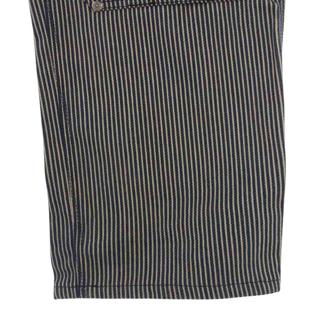 CHROME HEARTS クロムハーツ（原本無） CARPENTER CNVS カーペンター ヒッコリー ロング パンツ ネイビー系 ライトベージュ 32【中古】