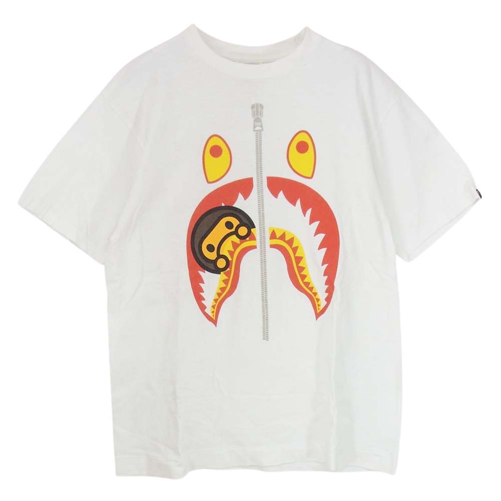 A BATHING APE アベイシングエイプ MILO SHARK TEE マイロ シャーク 半袖 Tシャツ ホワイト系 M【中古】