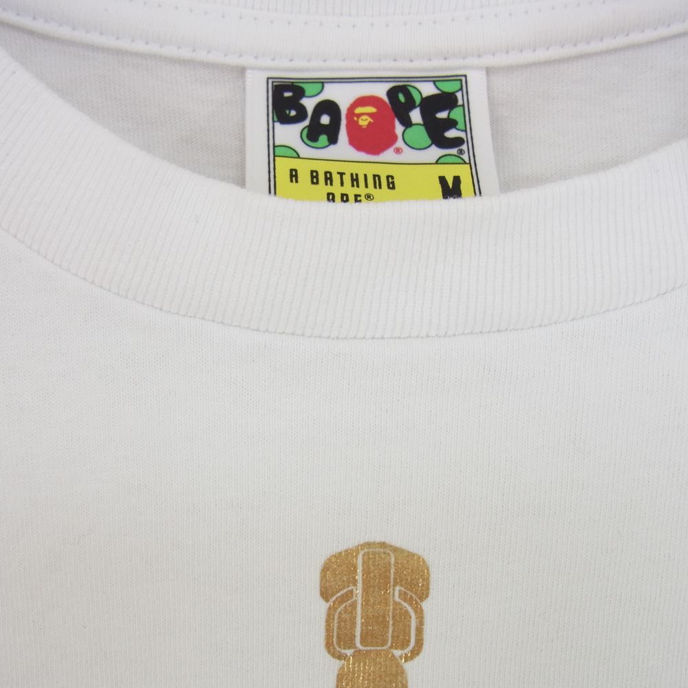 A BATHING APE アベイシングエイプ MULTI CAMO SHARK RLX TEE マルチカモ シャーク 半袖 Tシャツ ホワイト系 M【中古】