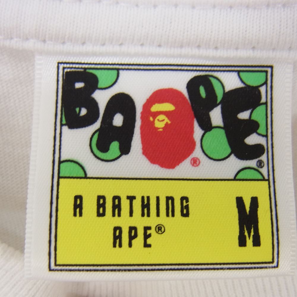 A BATHING APE アベイシングエイプ MULTI CAMO SHARK RLX TEE マルチカモ シャーク 半袖 Tシャツ ホワイト系 M【中古】