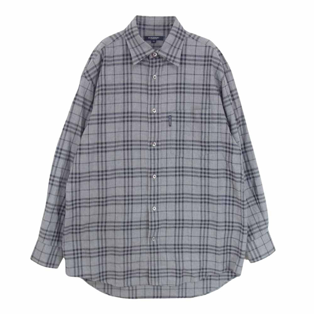 BURBERRY LONDON バーバリー ロンドン BBW82-703 長袖 チェック シャツ グレー系 M【中古】