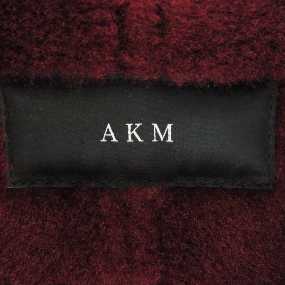 AKM エイケイエム B280 RIBA LAMB B-3 Spanish Mouton シルバー925バックル リアルムートン カーフレザー切替 フライトジャケット ボルドー ボルドー系 M【中古】