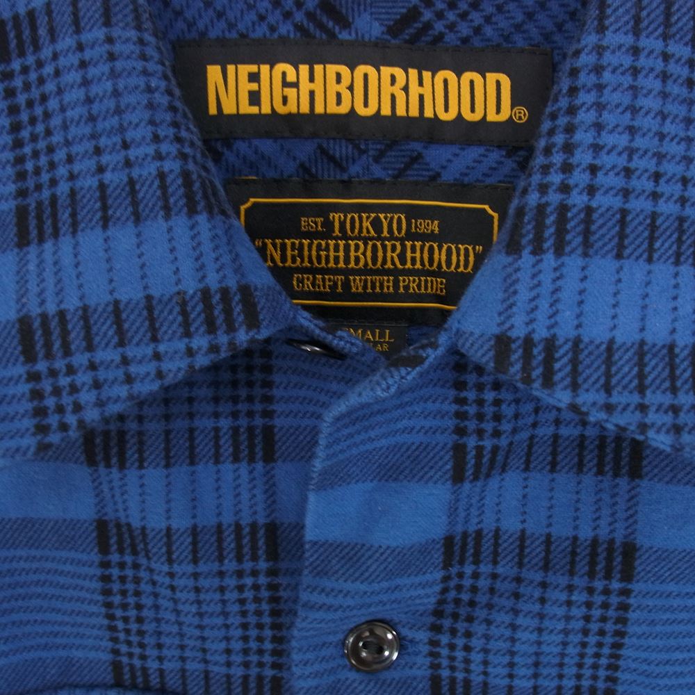 NEIGHBORHOOD ネイバーフッド 19SS 191TSNH-SHM09 B＆C / C-SHIRT LS チェック ネル シャツ 長袖 ブルー系 S【中古】