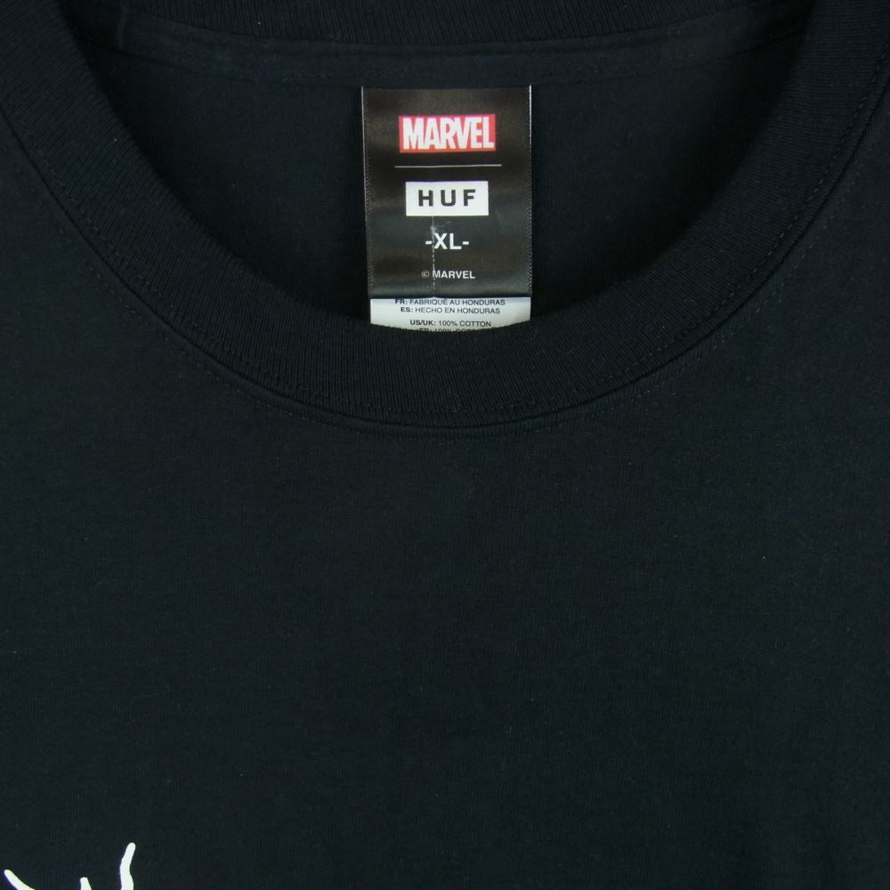 HUF ハフ TS02054 X SPIDERMAN スパイダーマン SPIDEY SENSE LS TEE ロングスリーブ 長袖 Tシャツ ブラック系 XL【中古】