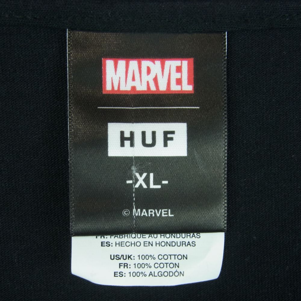 HUF ハフ TS02054 X SPIDERMAN スパイダーマン SPIDEY SENSE LS TEE ロングスリーブ 長袖 Tシャツ ブラック系 XL【中古】