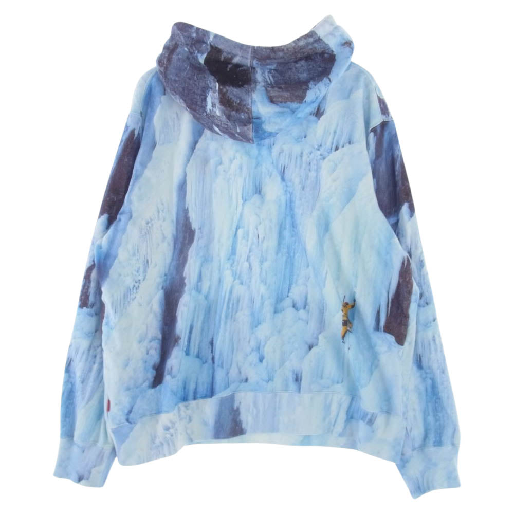 Supreme シュプリーム 21SS NF0A5G7S × THE NORTH FACE Ice Climb Hooded Sweatshirt ノースフェイス アイスクライム フーデッド スウェットシャツ プルオーバー パーカー ライトブルー系 L【中古】