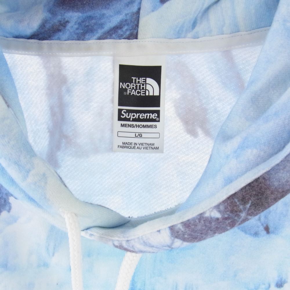 Supreme シュプリーム 21SS NF0A5G7S × THE NORTH FACE Ice Climb Hooded Sweatshirt ノースフェイス アイスクライム フーデッド スウェットシャツ プルオーバー パーカー ライトブルー系 L【中古】