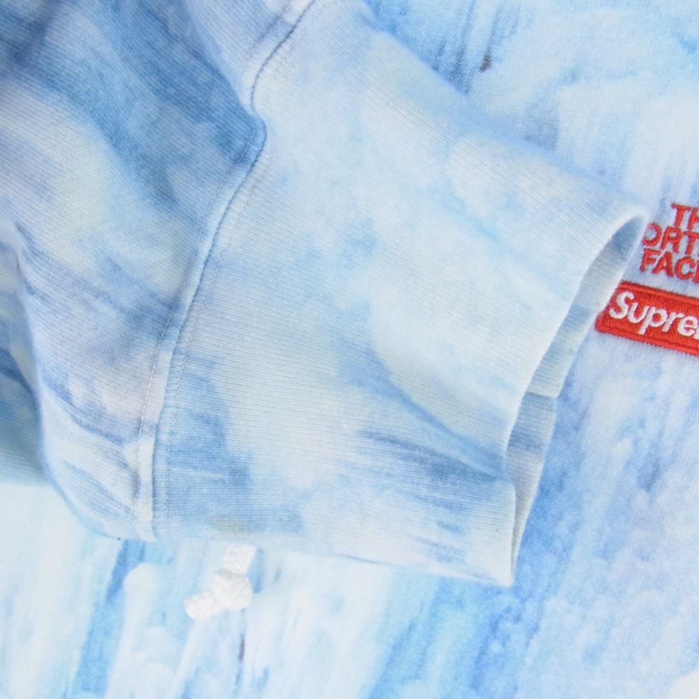Supreme シュプリーム 21SS NF0A5G7S × THE NORTH FACE Ice Climb Hooded Sweatshirt ノースフェイス アイスクライム フーデッド スウェットシャツ プルオーバー パーカー ライトブルー系 L【中古】