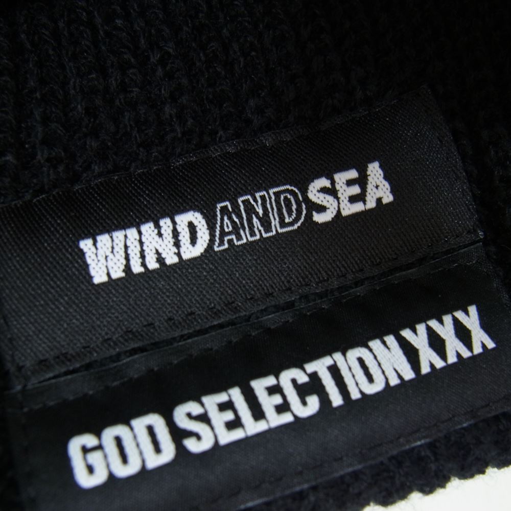 WIND AND SEA ウィンダンシー WDS-XXX-SP-11 × GOD SELECTION XXX ゴッドセレクション BEANIE ビーニー ニットキャップ 帽子 ロゴ刺繍 ブラック ブラック系 F【中古】