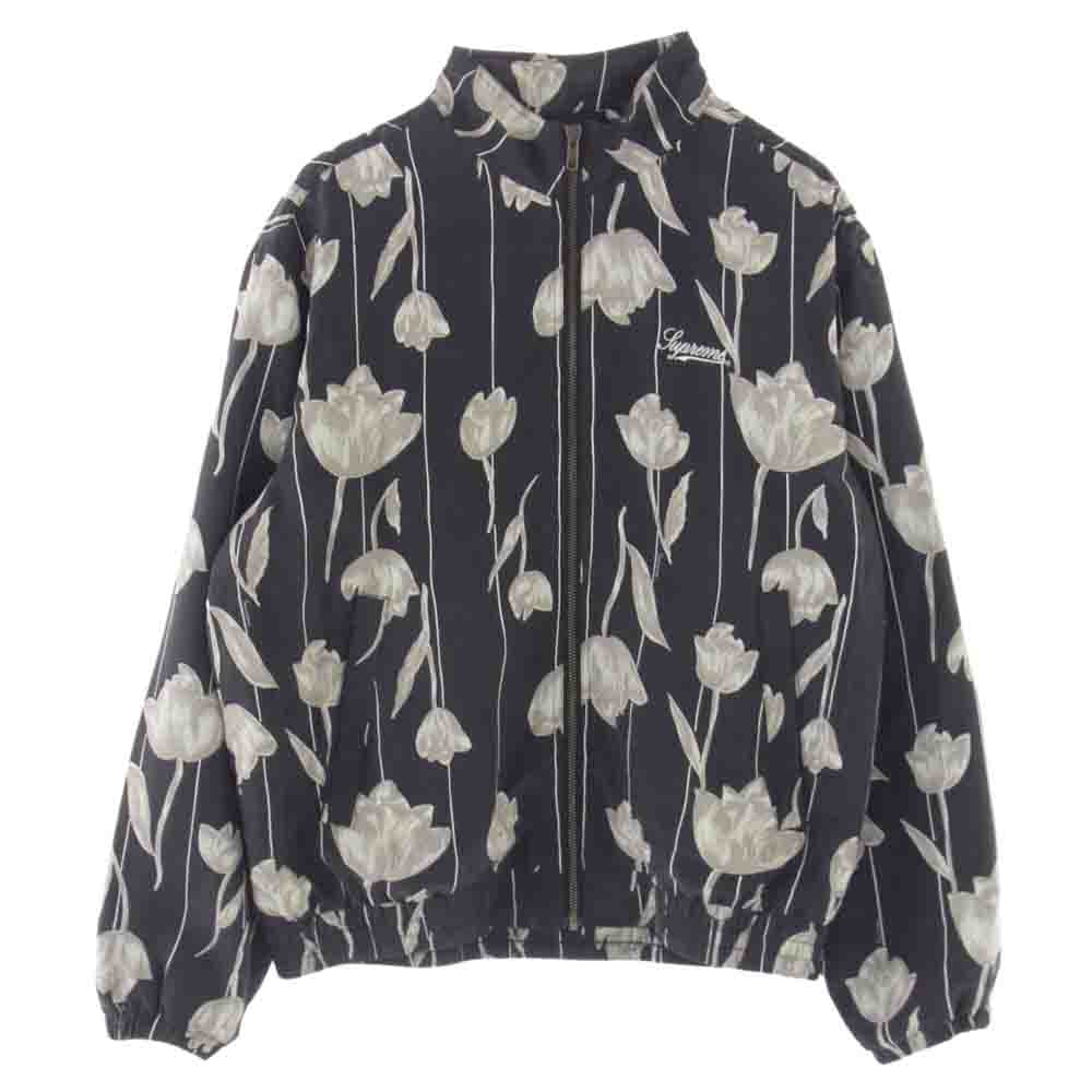 Supreme シュプリーム 19SS Floral Silk Track Jacket フローラル シルク トラック ジャケット ブルゾン グレー系 S【中古】