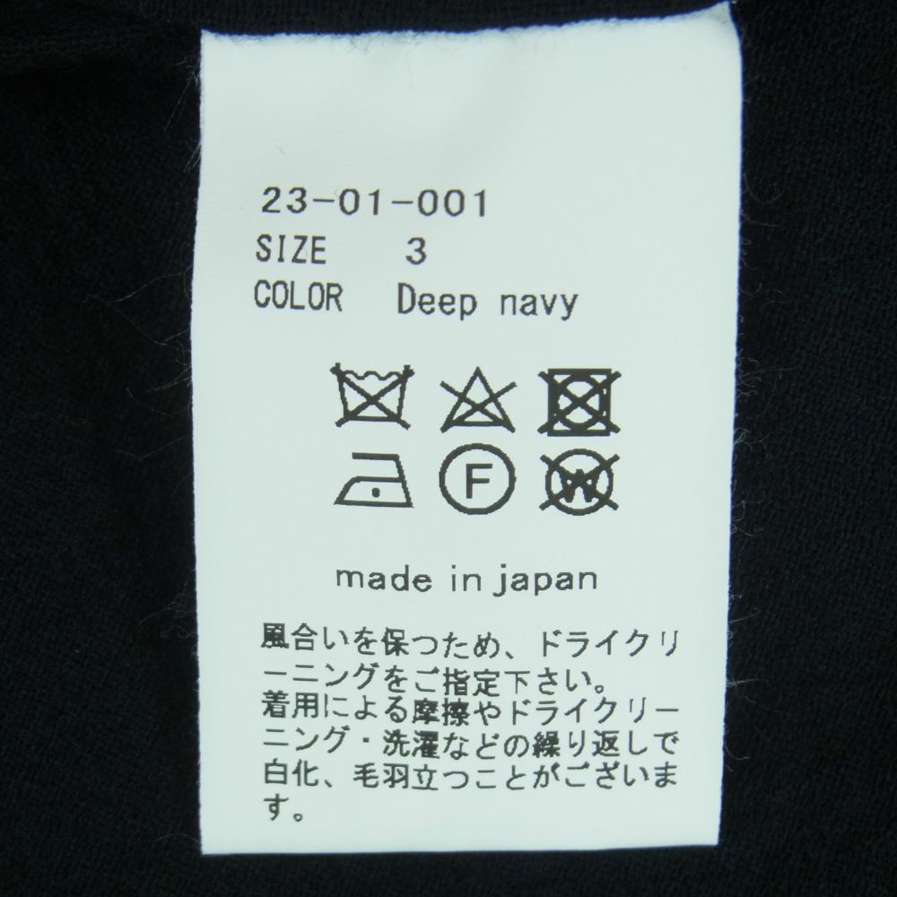 オーベット 23SS 23-01-001 サマーウール縮絨 サッカー生地 2B段返り テーラード ジャケット ダークネイビー系 3【中古】