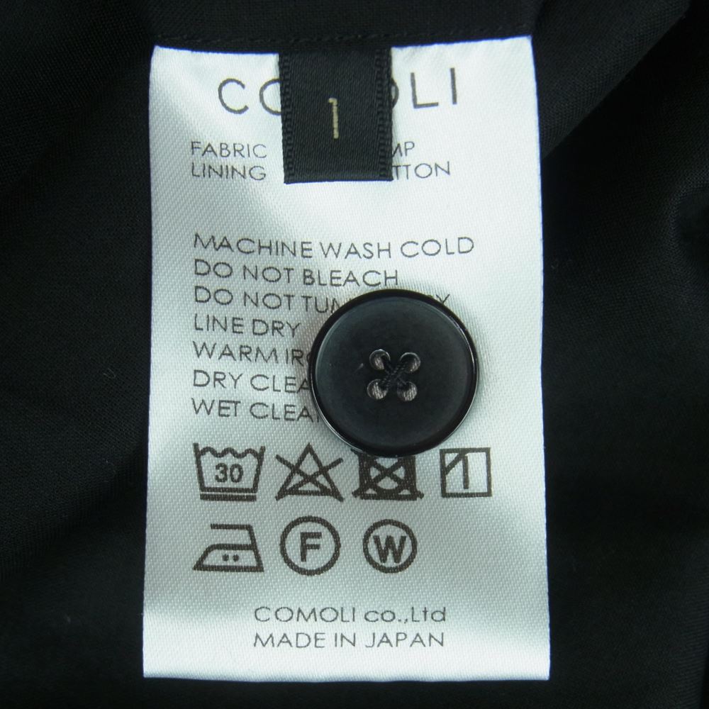 COMOLI コモリ 23SS X01-01019 カナパ スタンドカラー シャツ ジャケット ブラック系 1【中古】