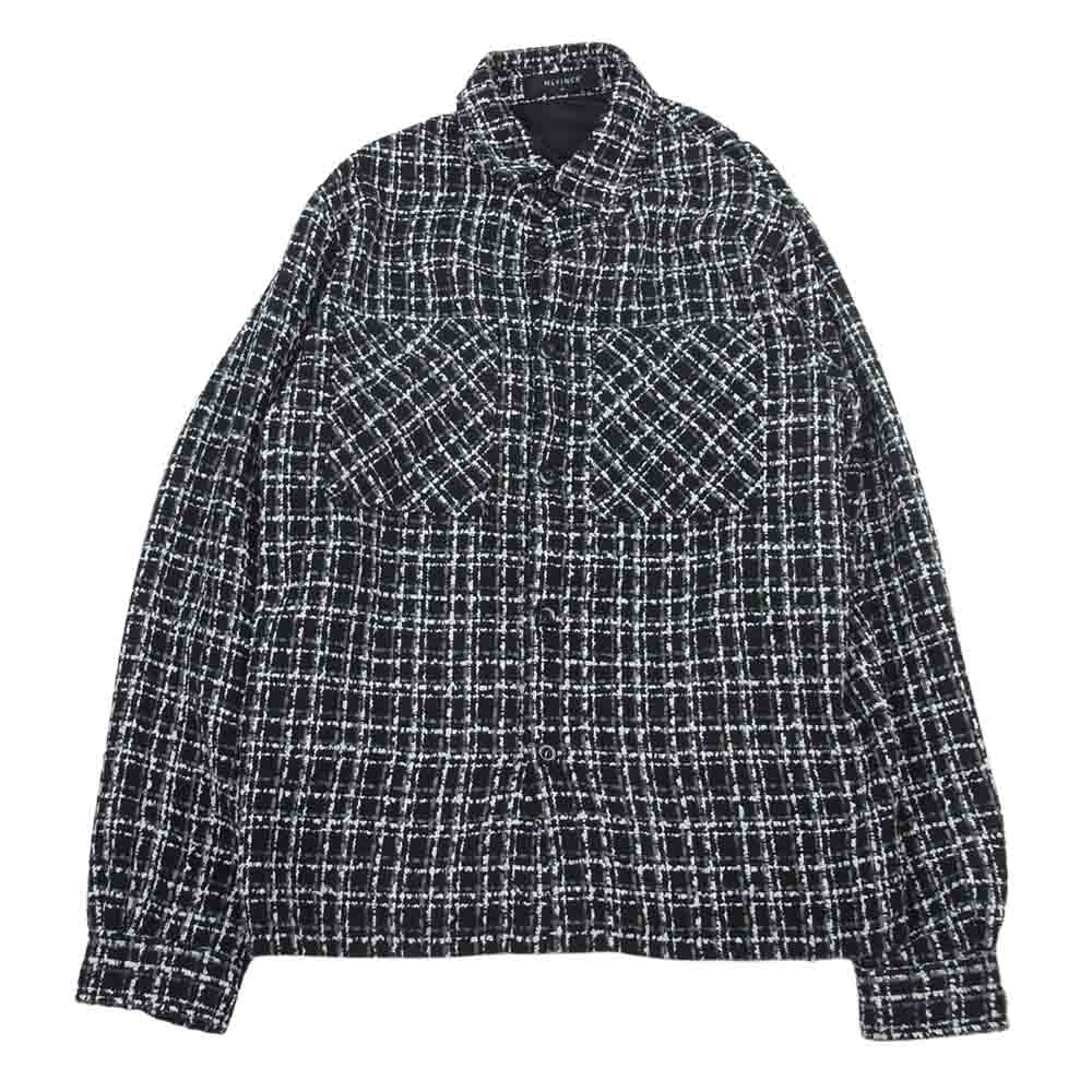 メルヴィンス CHECK BUTTON JACKET チェック ツイード ジャケット ブラック系 XL【中古】