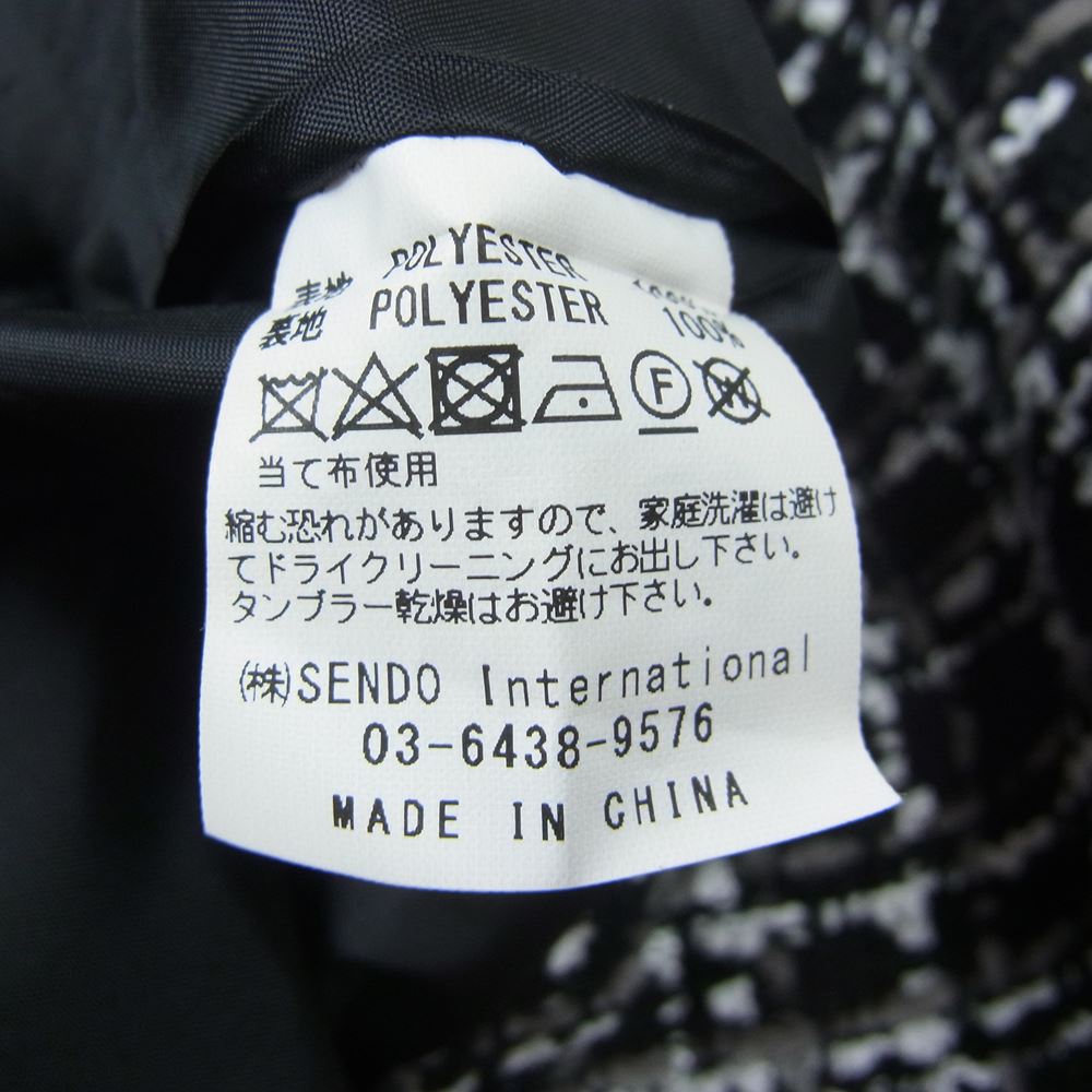 メルヴィンス CHECK BUTTON JACKET チェック ツイード ジャケット ブラック系 XL【中古】