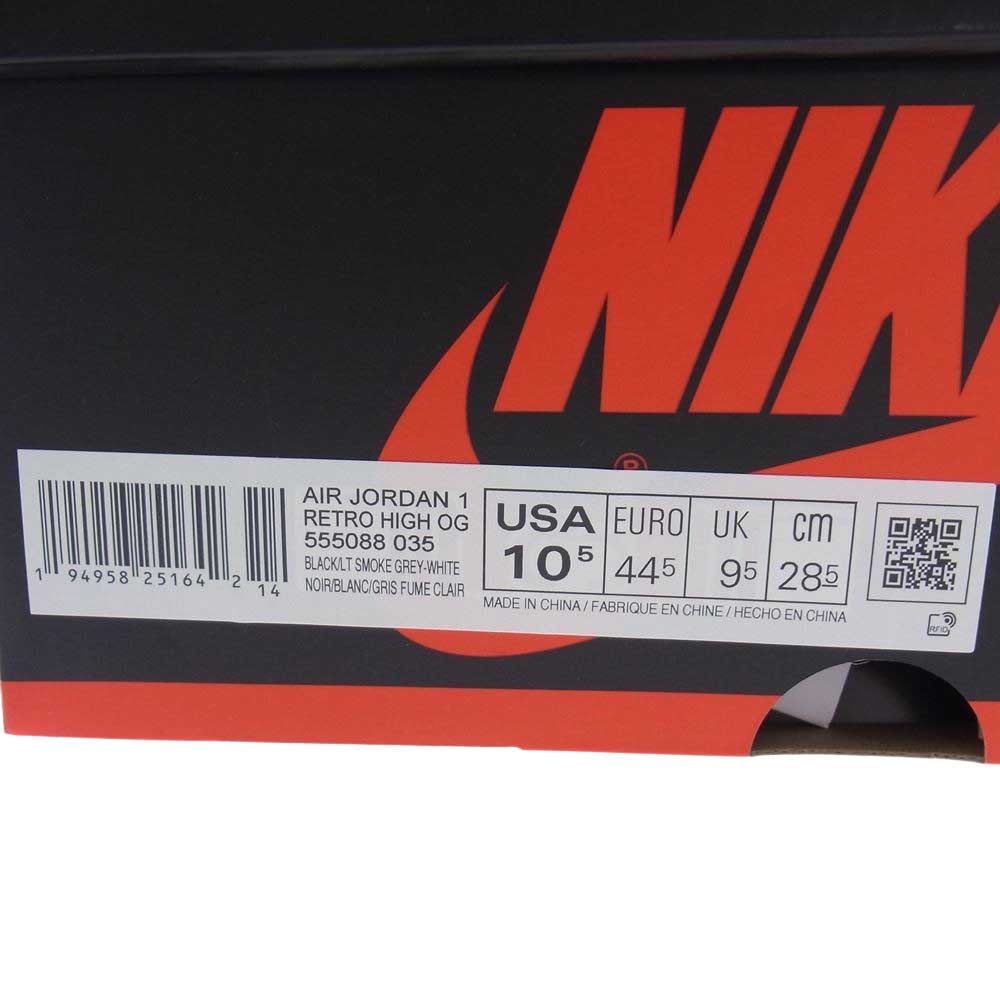 NIKE AIR JORDAN ナイキ ジョーダン 555088-035 Air Jordan 1 High OG Shadow 2.0 AJ1 エアジョーダン ハイ シャドウ スニーカー ブラック系 グレー系 28.5cm【中古】