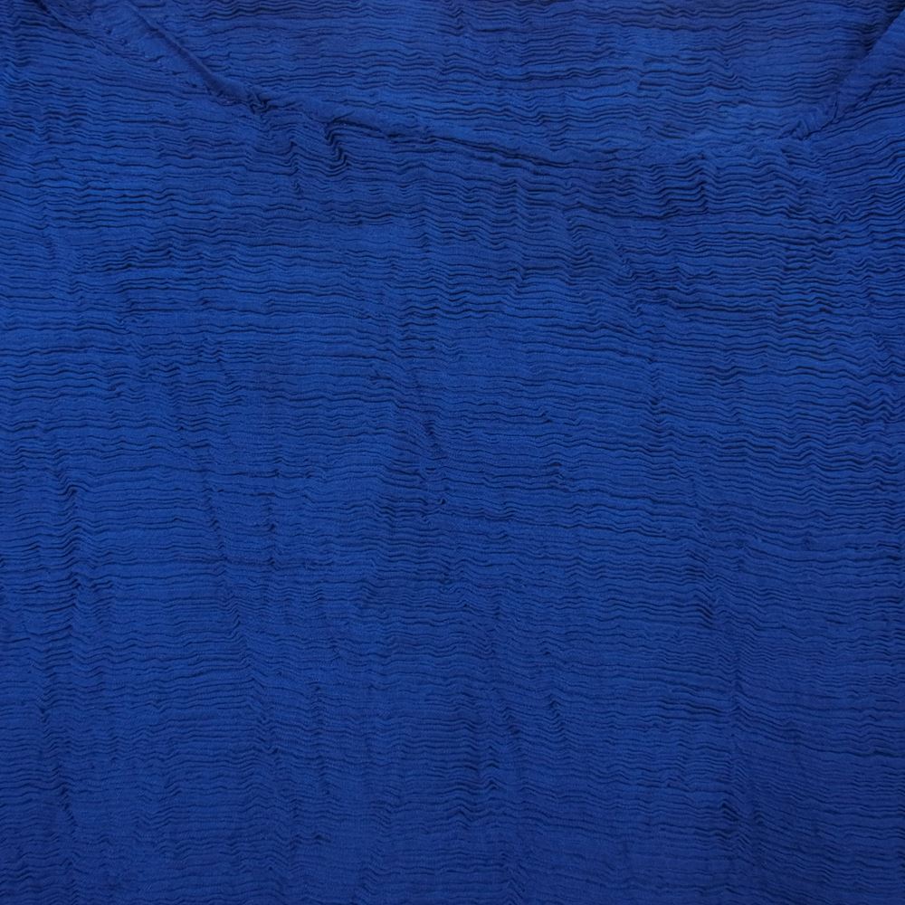 ISSEY MIYAKE イッセイミヤケ MI93FK381 me ミー シースルークレープ プリーツ加工 フレア ノースリーブ カットソー ブルー系【中古】