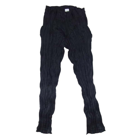 ISSEY MIYAKE イッセイミヤケ MI01FF265 me ミー ランダムプリーツ シワ加工 パンツ ブラック系 サイズ表記無【中古】