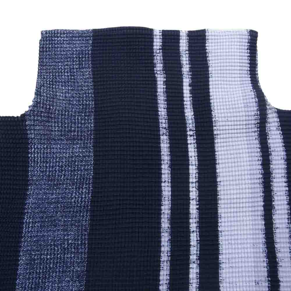 ISSEY MIYAKE イッセイミヤケ MI93FK275 me ミー ボックスプリーツ加工 総柄 ハイネック 半袖カットソー パープル系 ネイビー系【中古】
