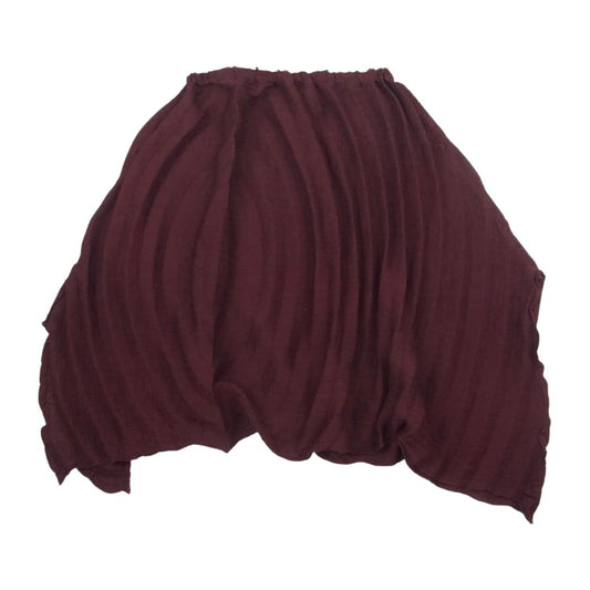 ISSEY MIYAKE イッセイミヤケ MI93FG383 me ミー シースルークレープ プリーツ加工 スカート えんじ色系【中古】