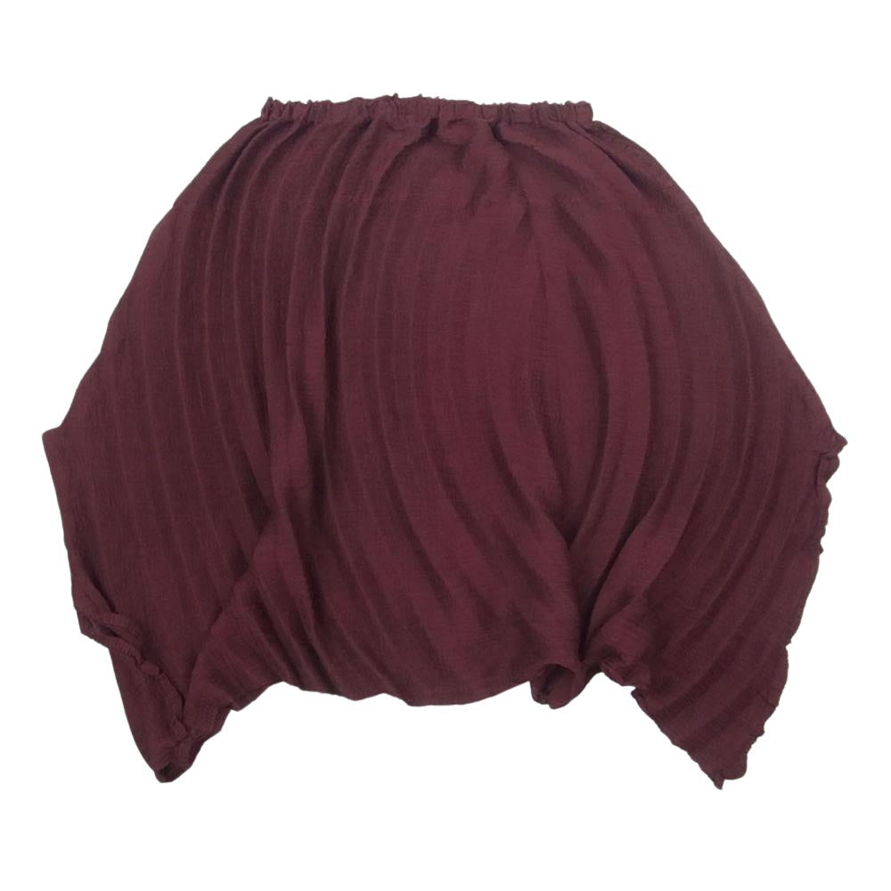 ISSEY MIYAKE イッセイミヤケ MI93FG383 me ミー シースルークレープ プリーツ加工 スカート えんじ色系【中古】