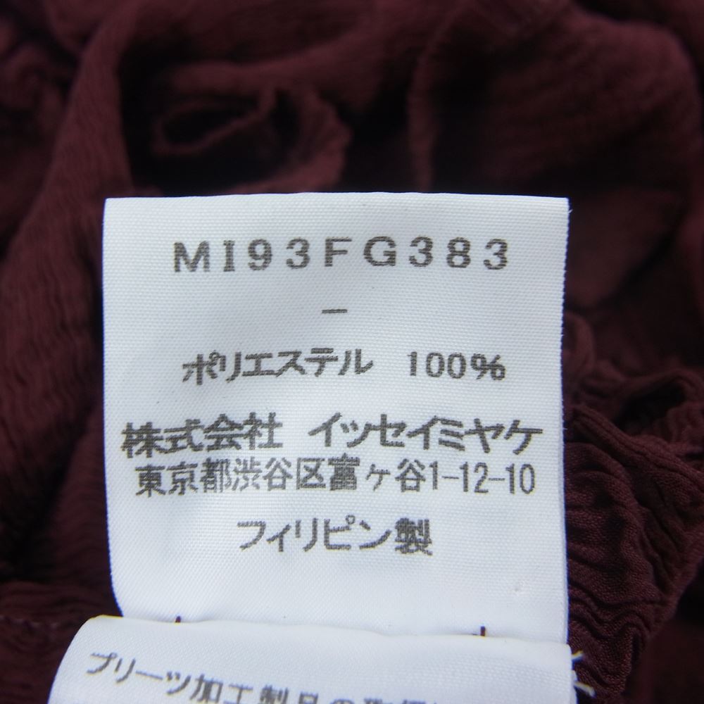 ISSEY MIYAKE イッセイミヤケ MI93FG383 me ミー シースルークレープ プリーツ加工 スカート えんじ色系【中古】