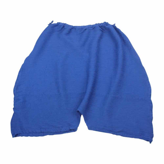 ISSEY MIYAKE イッセイミヤケ MI01FF883 me ミー シースルークレープ サイド ドローコード サルエルパンツ ブルー系【中古】