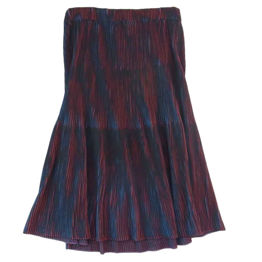 ISSEY MIYAKE イッセイミヤケ MI04KG793 me ミー 3Dストライプ スカート ブラック系 レッド系 ブルー系【中古】