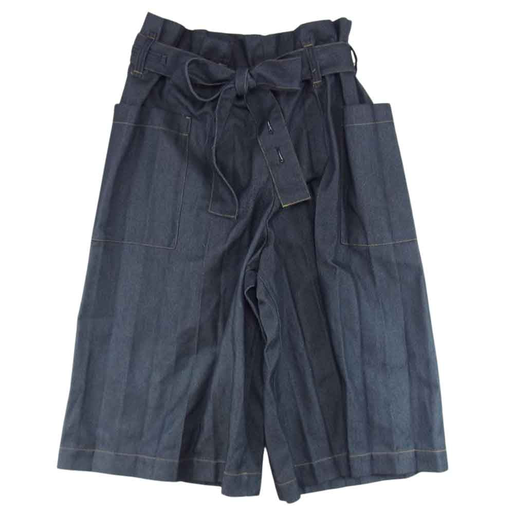 ISSEY MIYAKE イッセイミヤケ MI92FF553 me ミー プリーツ加工 2WAY デニム サロペット ワイドパンツ インディゴブルー系 サイズ表記無【中古】